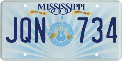 MS license plate JQN734