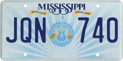 MS license plate JQN740