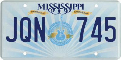 MS license plate JQN745