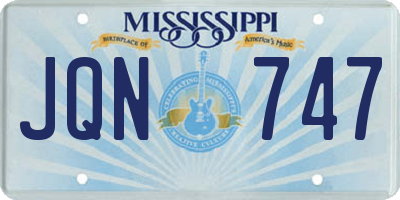 MS license plate JQN747
