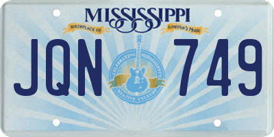 MS license plate JQN749