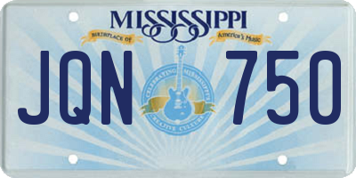 MS license plate JQN750