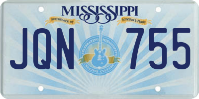 MS license plate JQN755