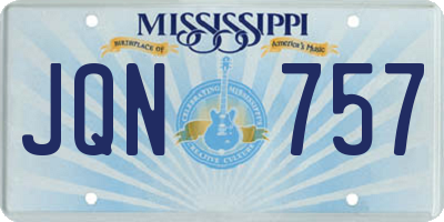 MS license plate JQN757