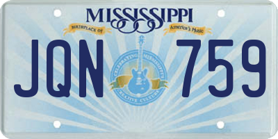 MS license plate JQN759