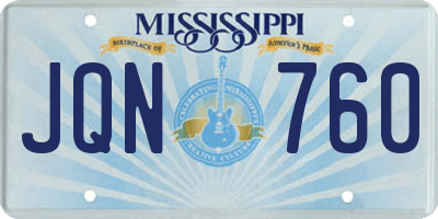 MS license plate JQN760