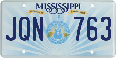 MS license plate JQN763