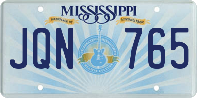 MS license plate JQN765