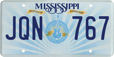 MS license plate JQN767