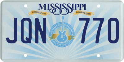 MS license plate JQN770