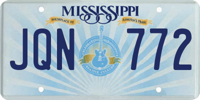 MS license plate JQN772
