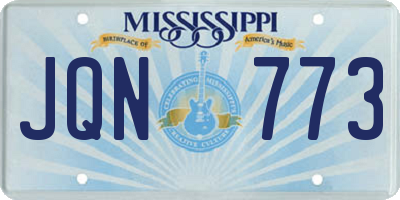 MS license plate JQN773