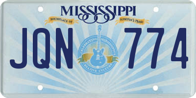 MS license plate JQN774