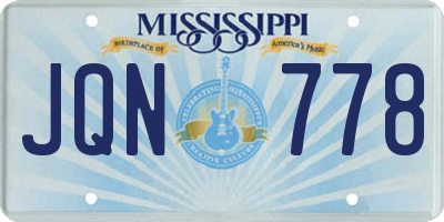 MS license plate JQN778