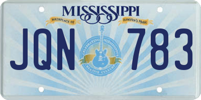 MS license plate JQN783
