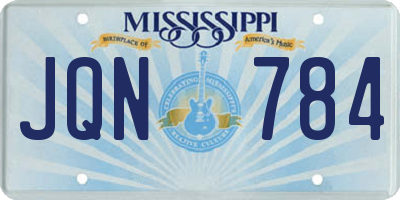 MS license plate JQN784