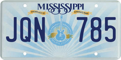 MS license plate JQN785