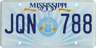MS license plate JQN788