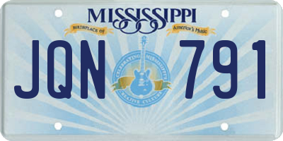 MS license plate JQN791