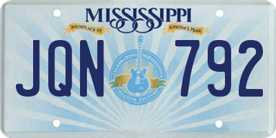 MS license plate JQN792