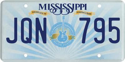 MS license plate JQN795