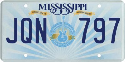 MS license plate JQN797