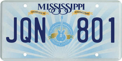 MS license plate JQN801
