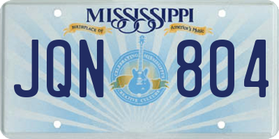 MS license plate JQN804