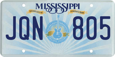 MS license plate JQN805