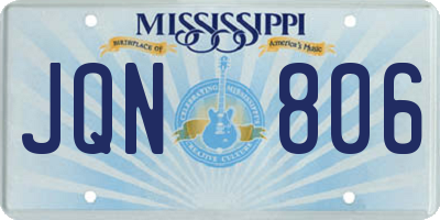 MS license plate JQN806