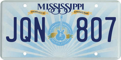 MS license plate JQN807