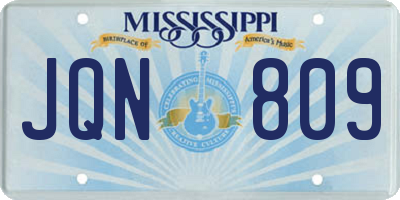 MS license plate JQN809