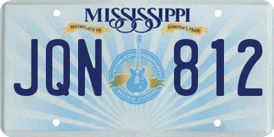 MS license plate JQN812