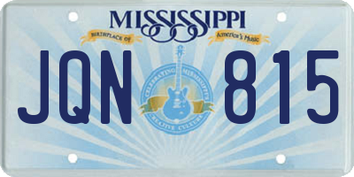 MS license plate JQN815