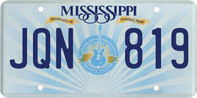 MS license plate JQN819