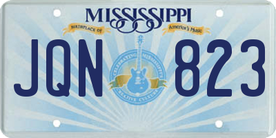 MS license plate JQN823