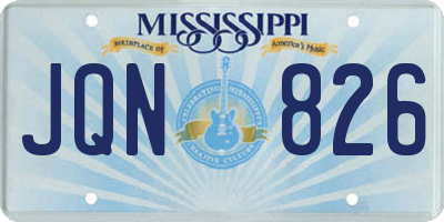 MS license plate JQN826