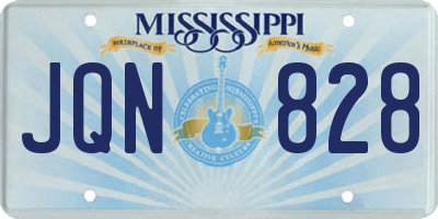 MS license plate JQN828