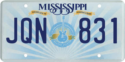 MS license plate JQN831