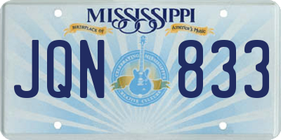 MS license plate JQN833