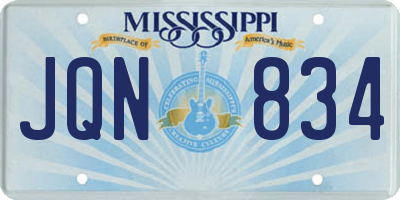 MS license plate JQN834