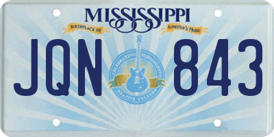MS license plate JQN843