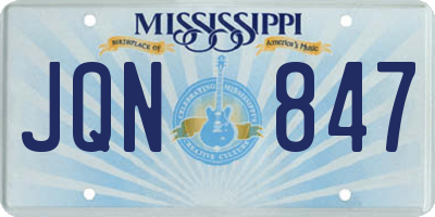 MS license plate JQN847