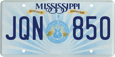 MS license plate JQN850