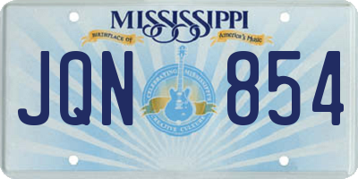 MS license plate JQN854