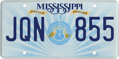 MS license plate JQN855