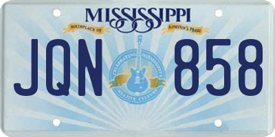 MS license plate JQN858
