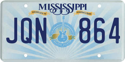 MS license plate JQN864