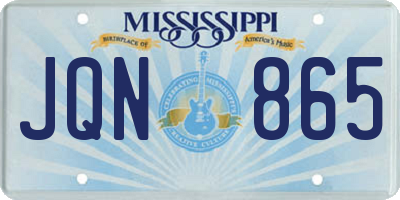 MS license plate JQN865