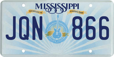 MS license plate JQN866